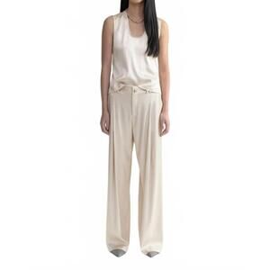 NEW AERON tutu scoop-neck satin top in silver